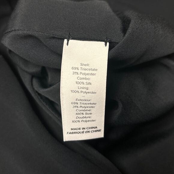 Cinq a Sept High Neck Cut Out Buttons Back Zip Midi Dress Black Women's Size 4 - Picture 8 of 8